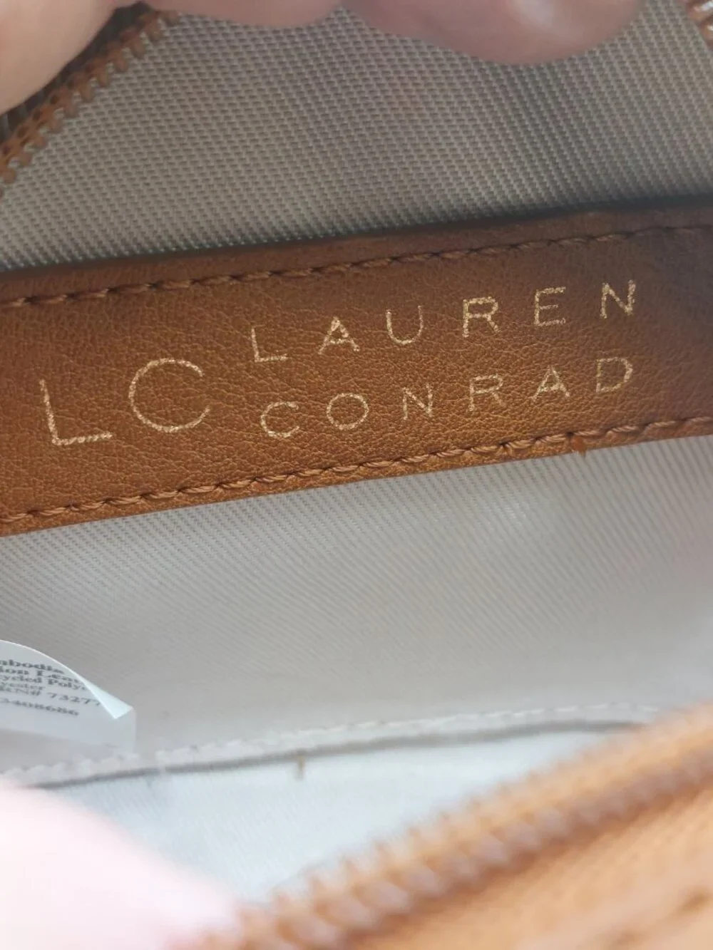 Lauren Conrad Squirrel Coin Pouch Purse Holding Pumpkin Drink Faux Leather